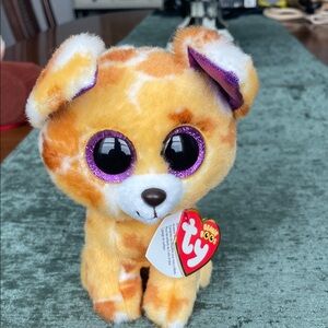 Ty Orange Pablo Chihuahua Plush with Purple Glitter Eyes